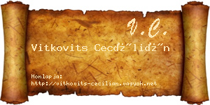Vitkovits Cecílián névjegykártya
