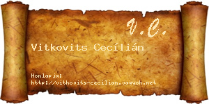 Vitkovits Cecílián névjegykártya